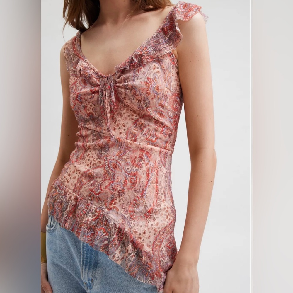 Kimchi Asymmetric Lace Tunic Top